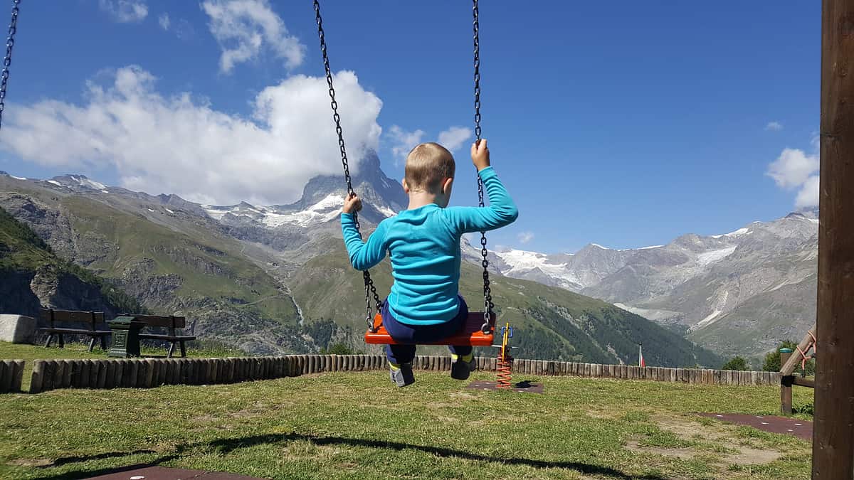 child swinging in Colorado Springs
