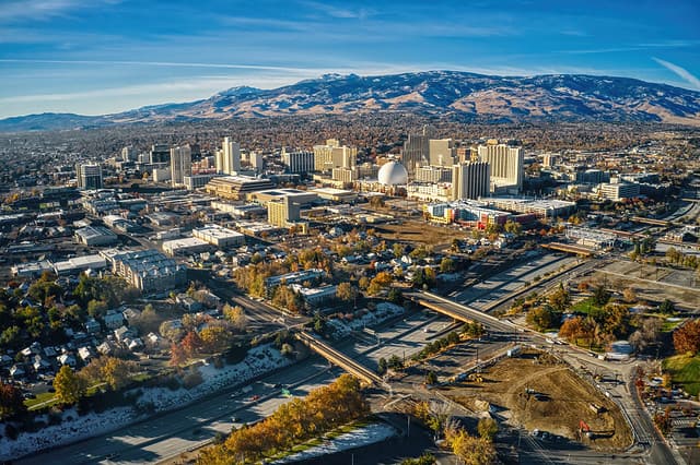 View of Reno Nevada skyline