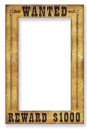 Beistle Wanted Photo Booth Fun Selfie Frame
