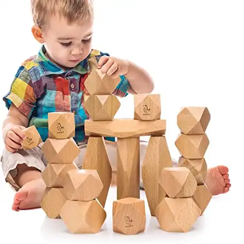 OATHX Montessori Toys Stacking Rocks