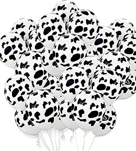 25 PCS Cow Balloons Funny Cow Print Balloons