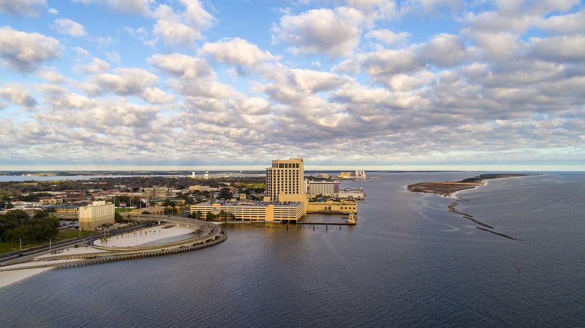 Late afternoon at Biloxi, Mississippi in February 2020