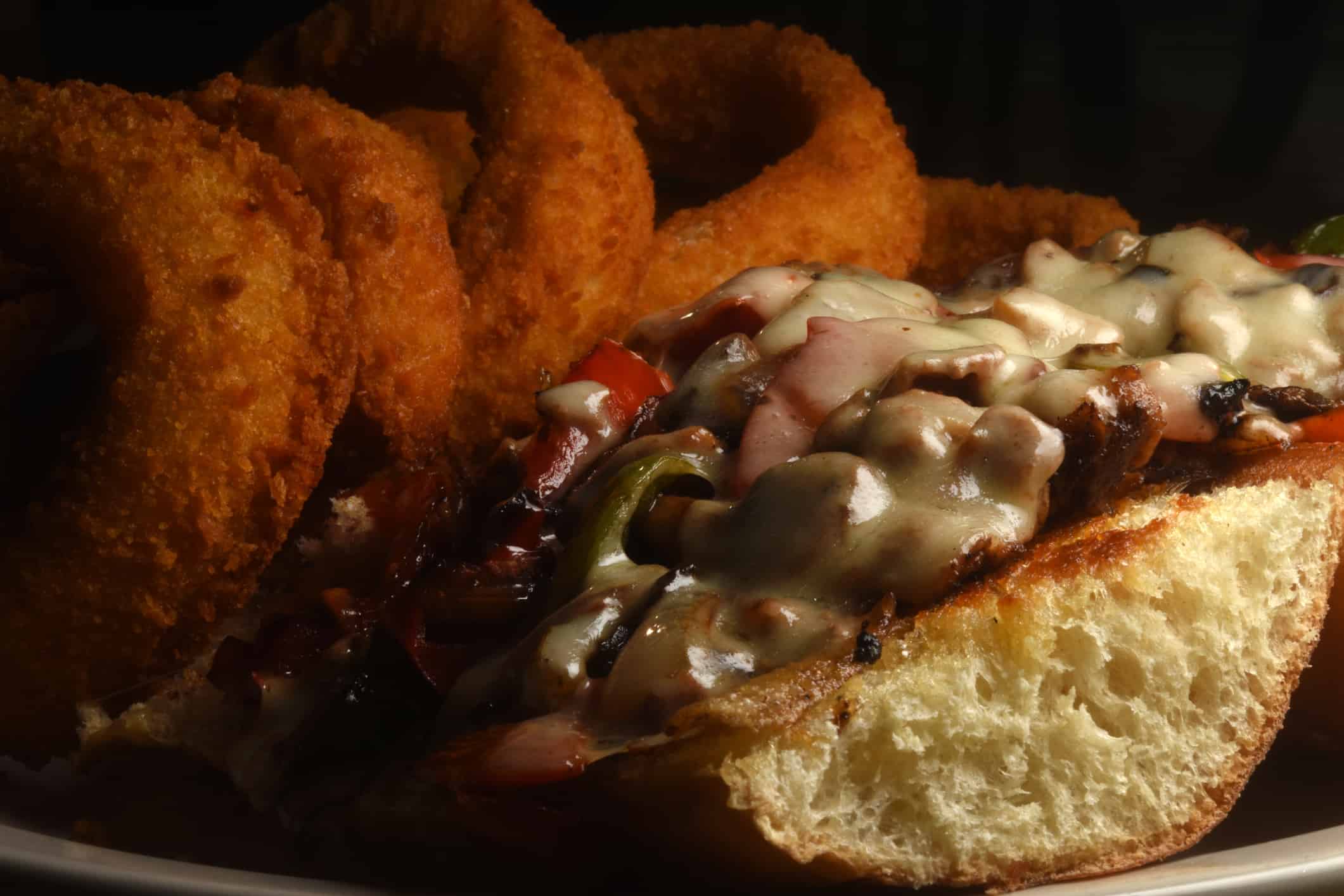 Stuffed French Bread with Onion Rings