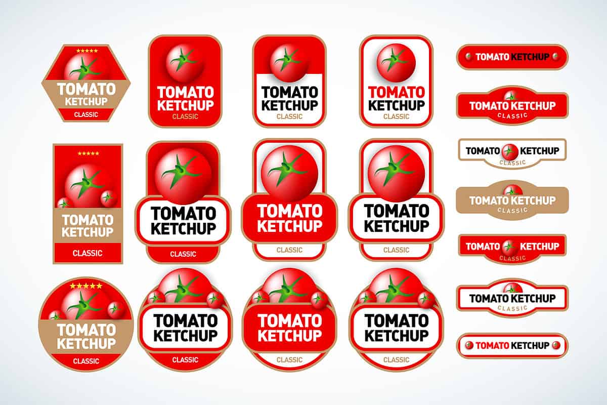 various ketchup labels