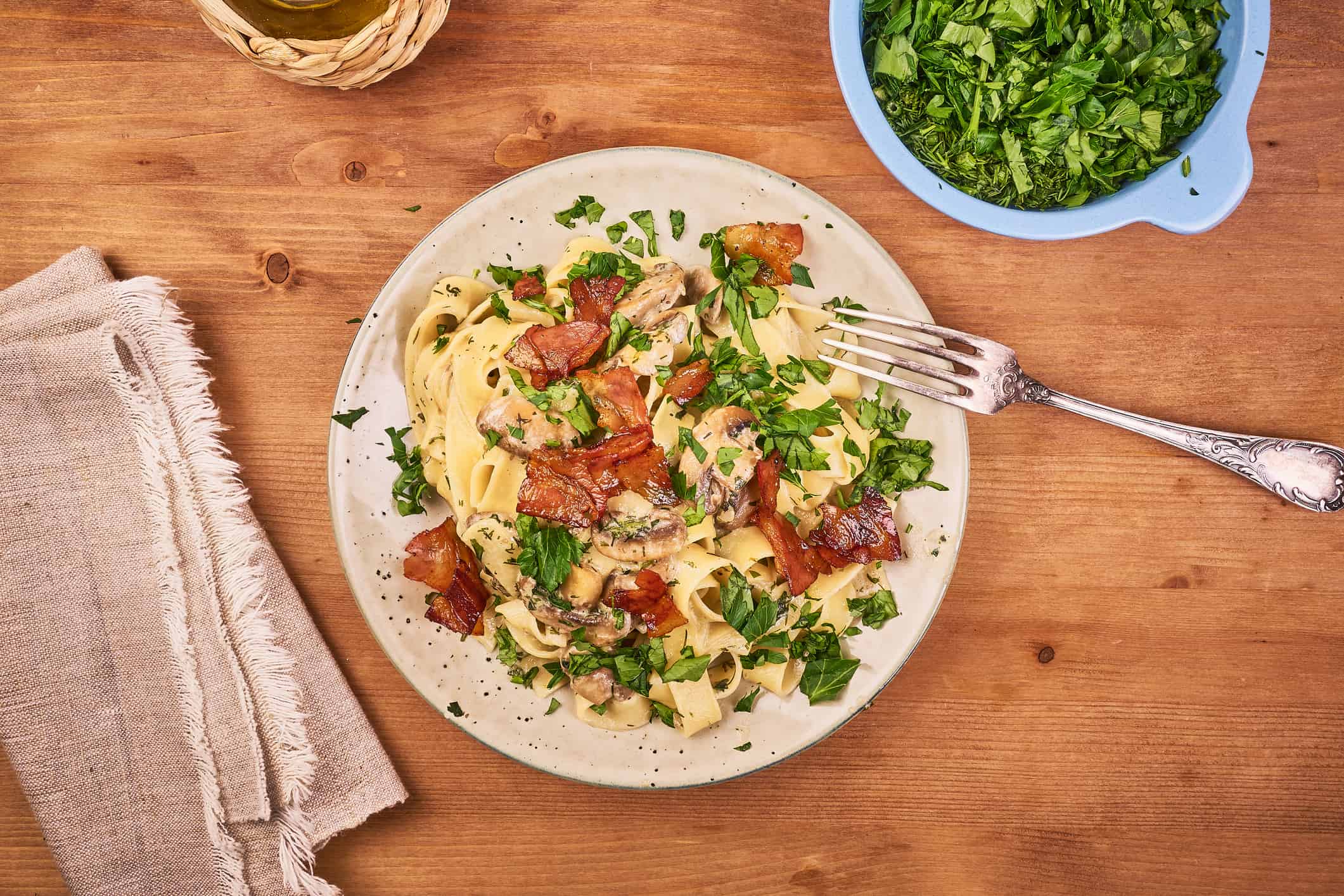 Bacon Florentine Fettuccine