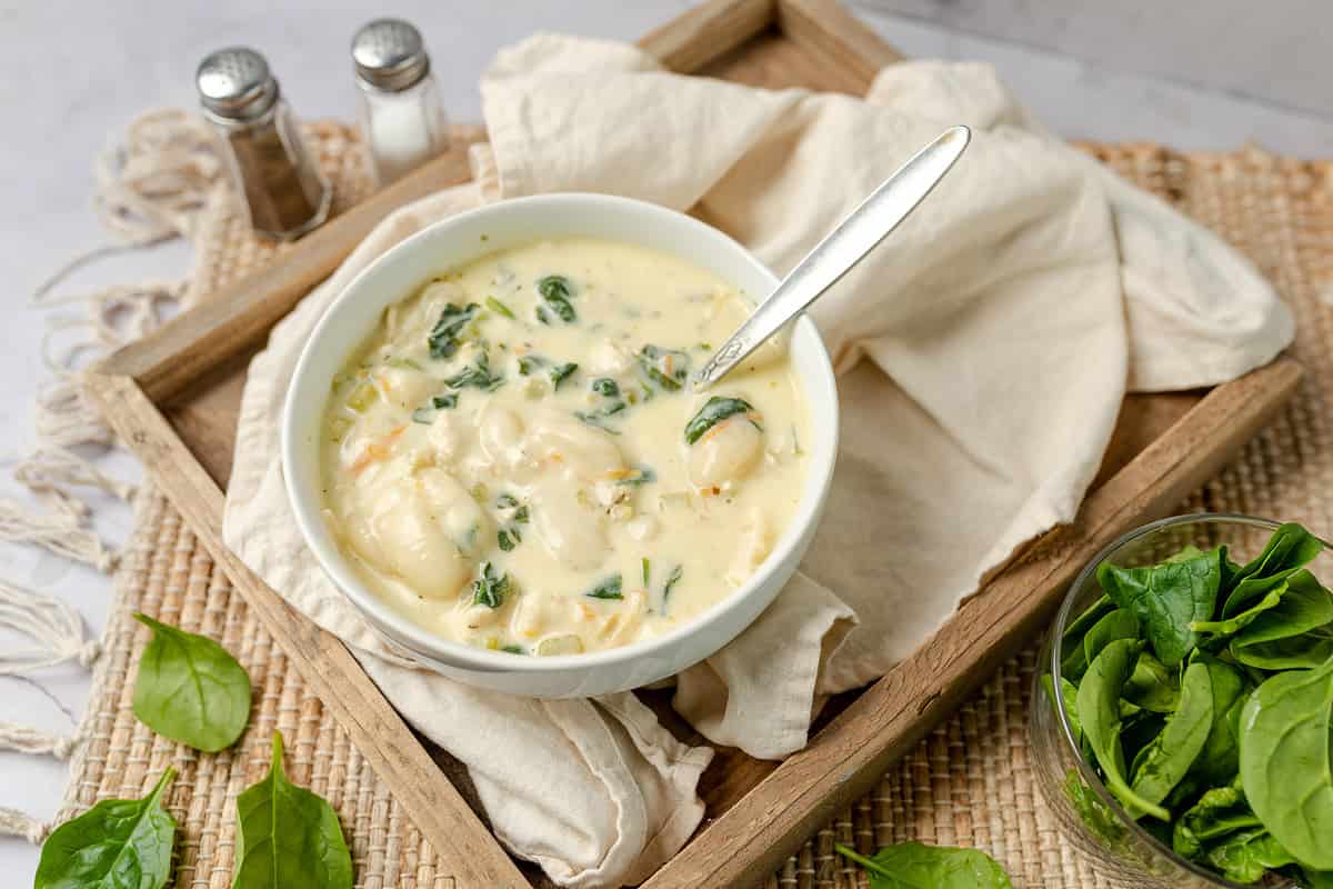 creamy chicken spinach soup