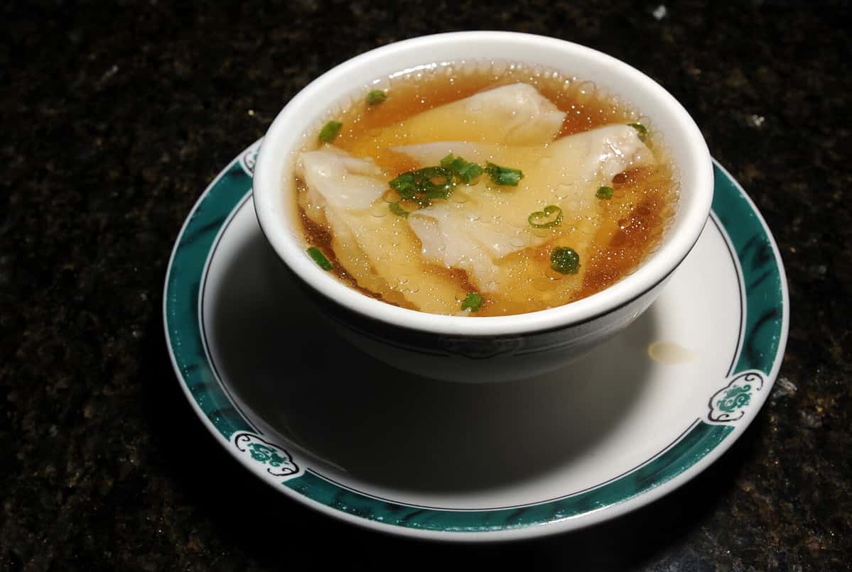 Wonton Soup Shown Isolated Horizontal