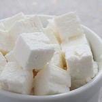 feta goats cheese cubes in dish