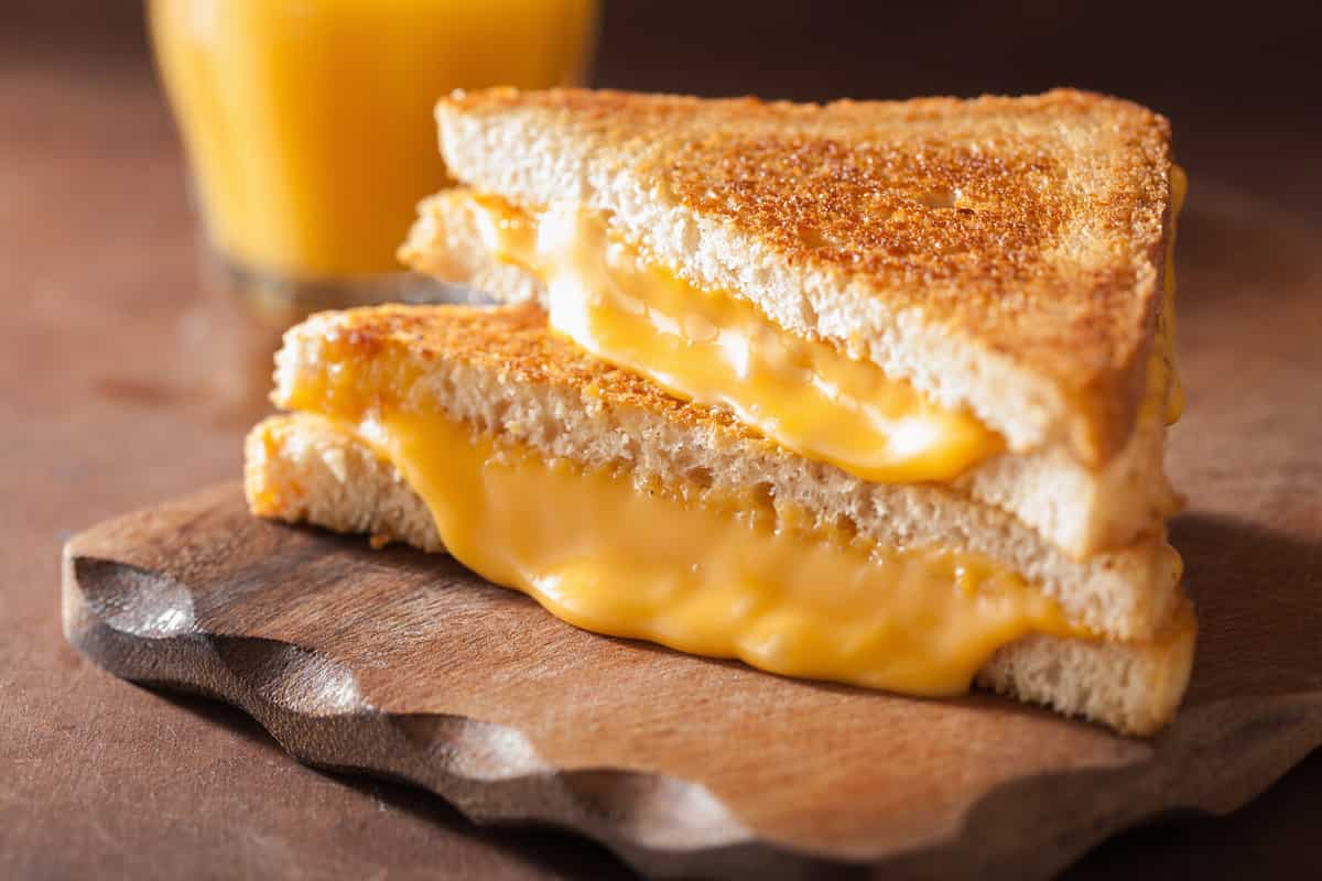 homemade grilled cheese sandwich for breakfast