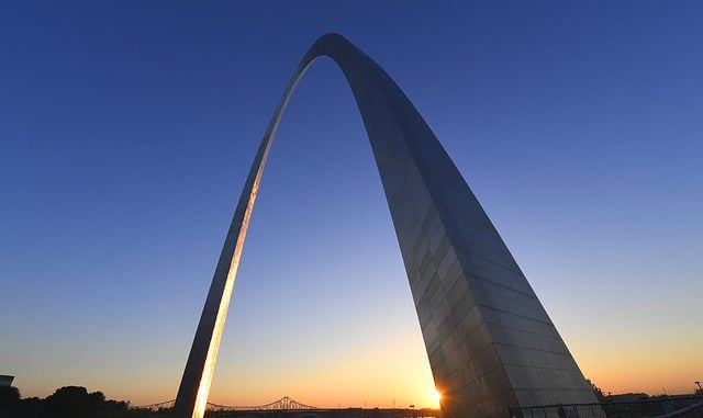 Gateway Arch in St. Louis, Missouri.