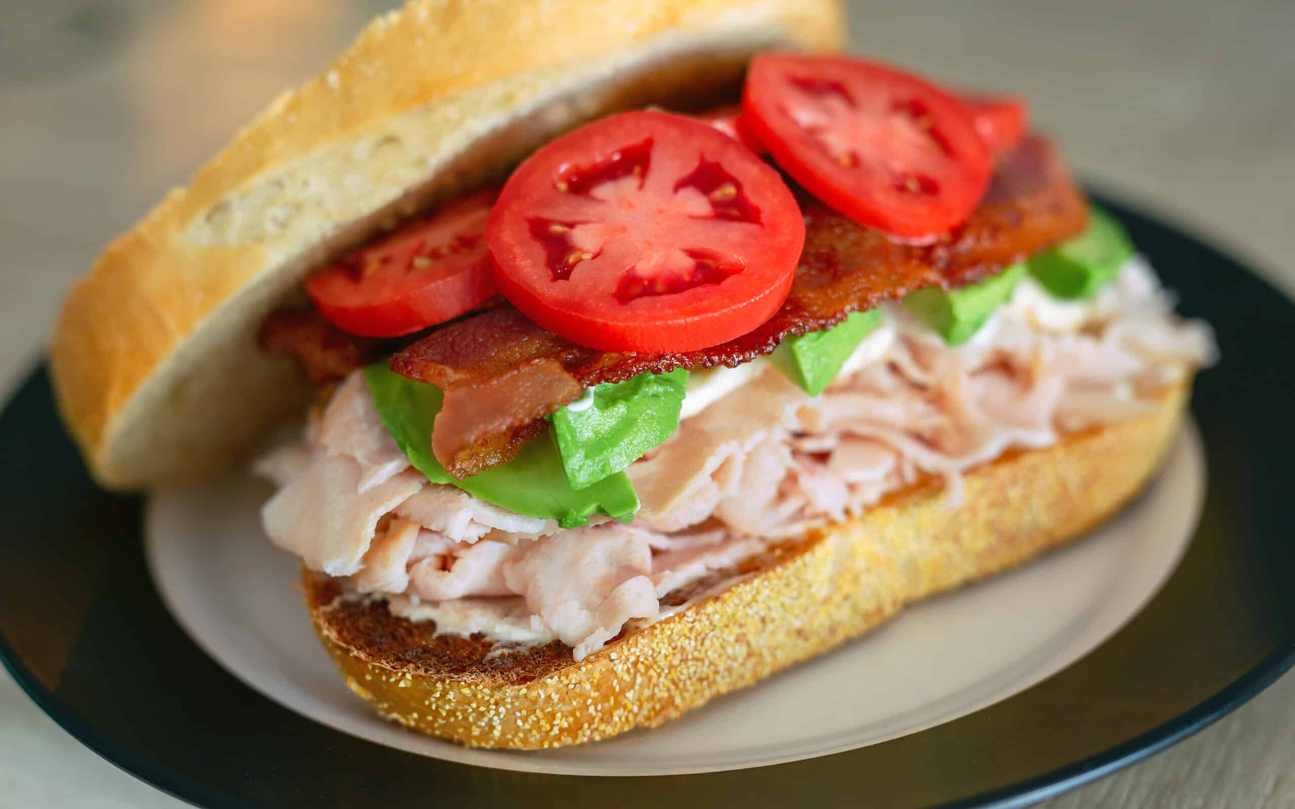 Open faced turkey sandwich