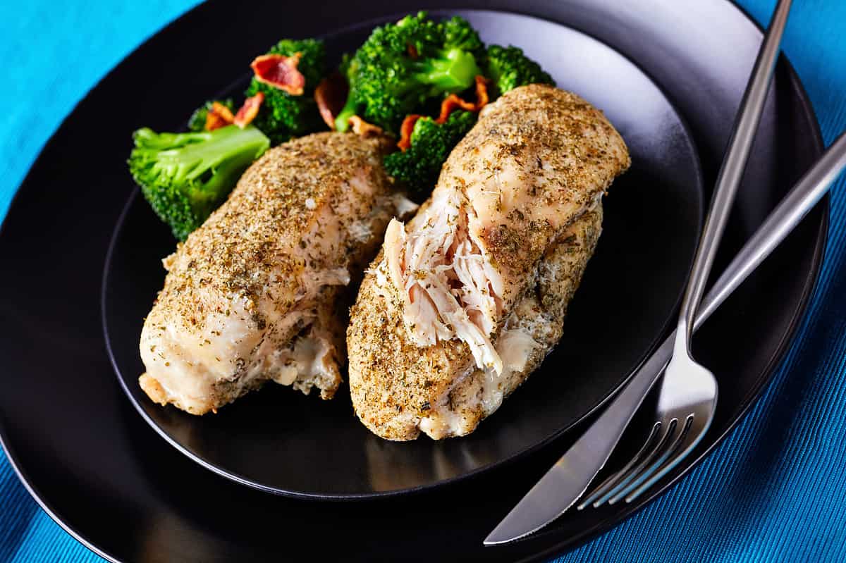 Homemade chicken fillet baked with ranch