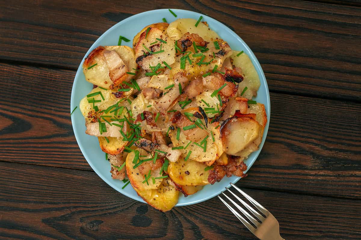 Fried Potatoes and Bacon