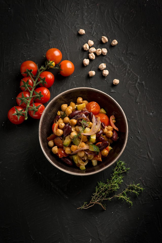 Ratatouille with beans and chickpeas