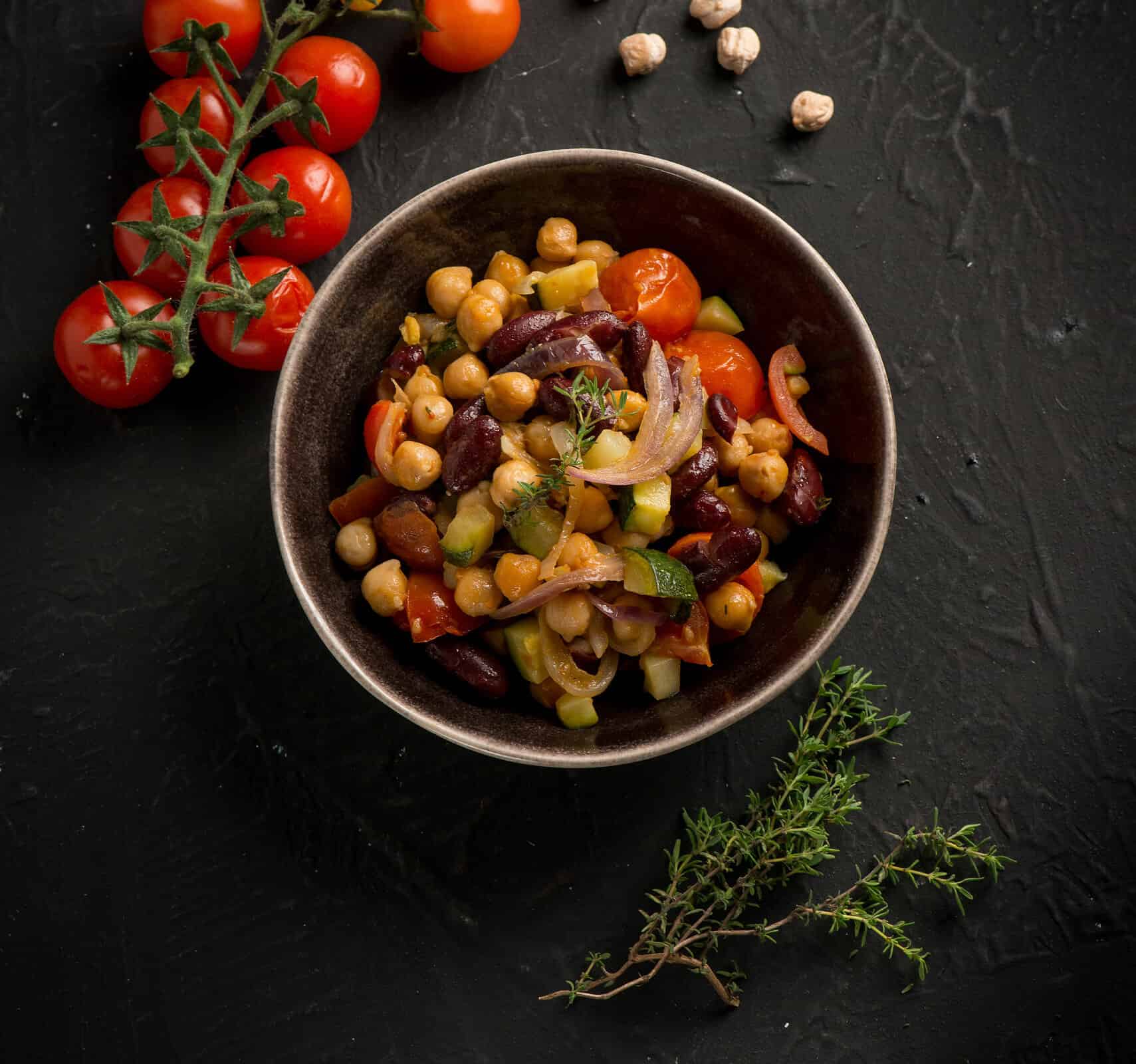 Ratatouille with beans and chickpeas