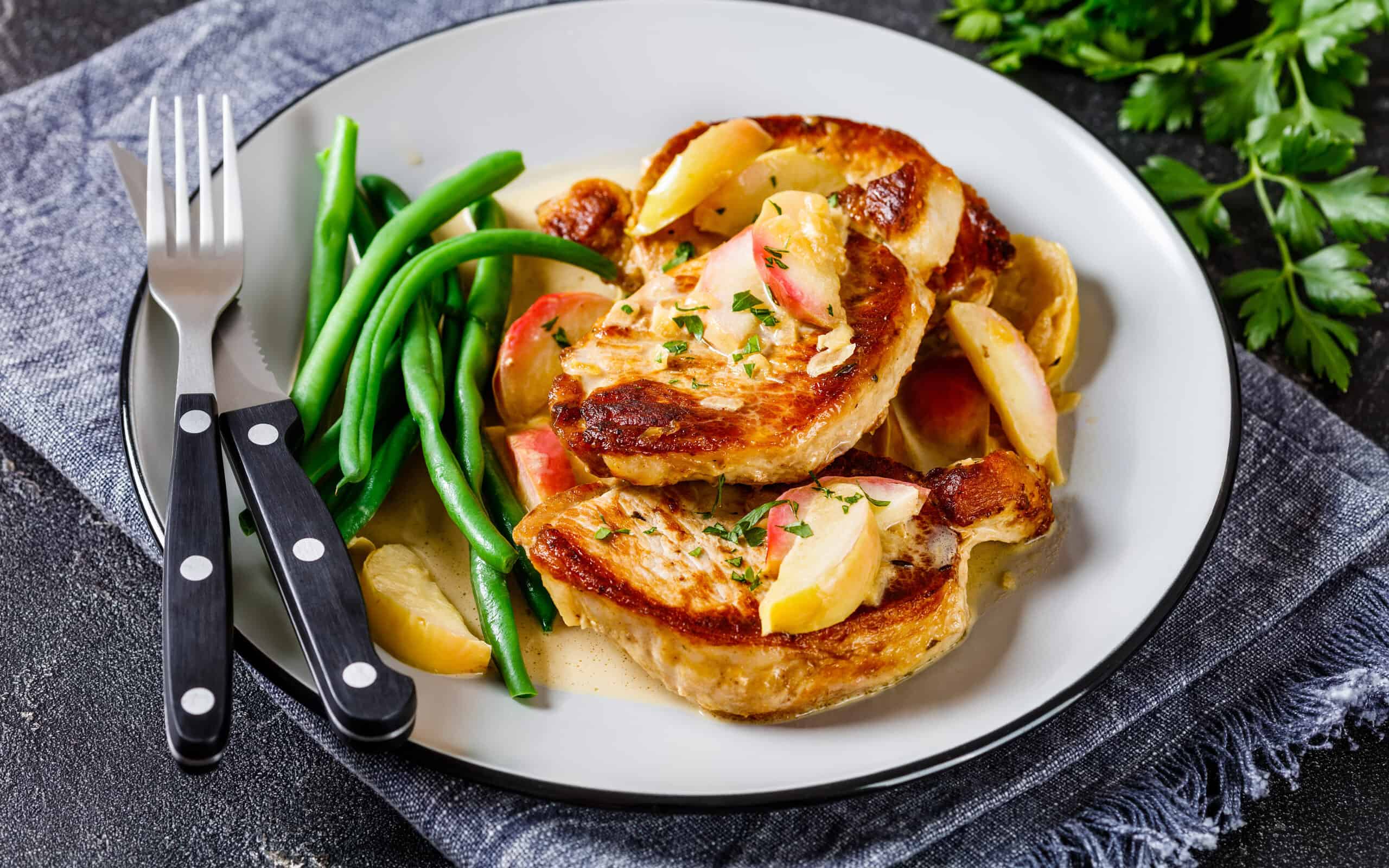 Seared Pork Chops in Apple Cider