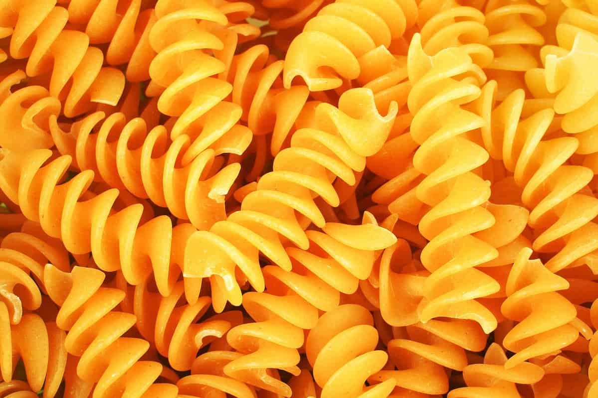 rotini pasta close up
