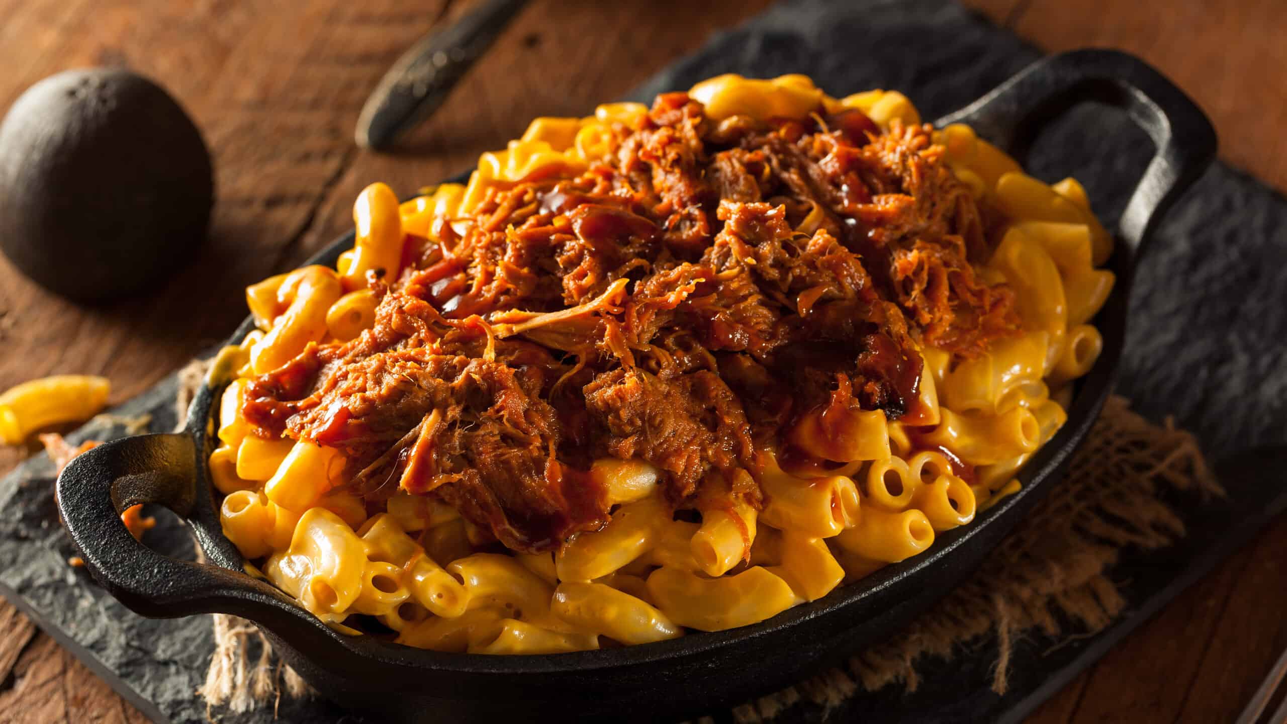 Homemade BBQ Pulled Pork Mac and Cheese