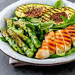 grilled avocado and asparagus salad