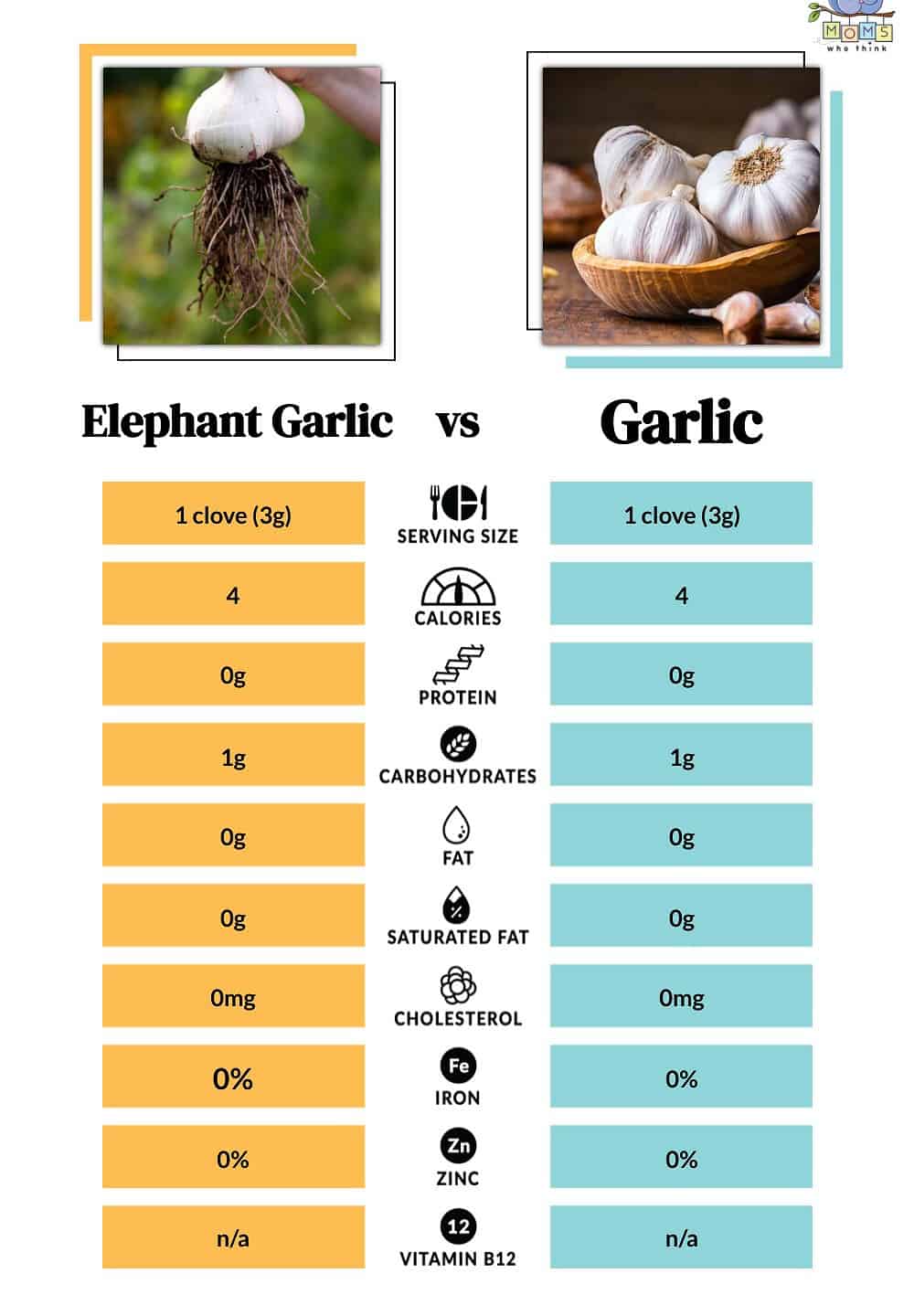 Elephant Garlic vs Garlic Nutritional Facts