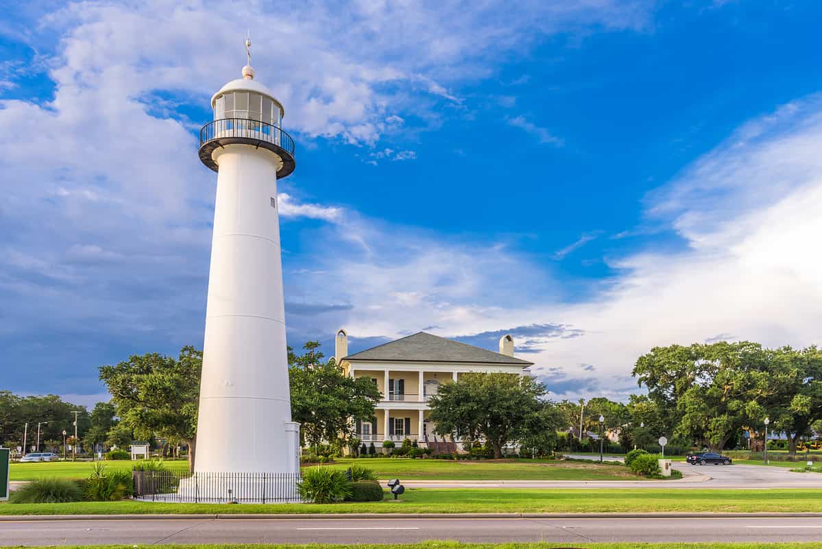 Biloxi, Mississippi USA at Biloxi Lighthouse and visitor center.