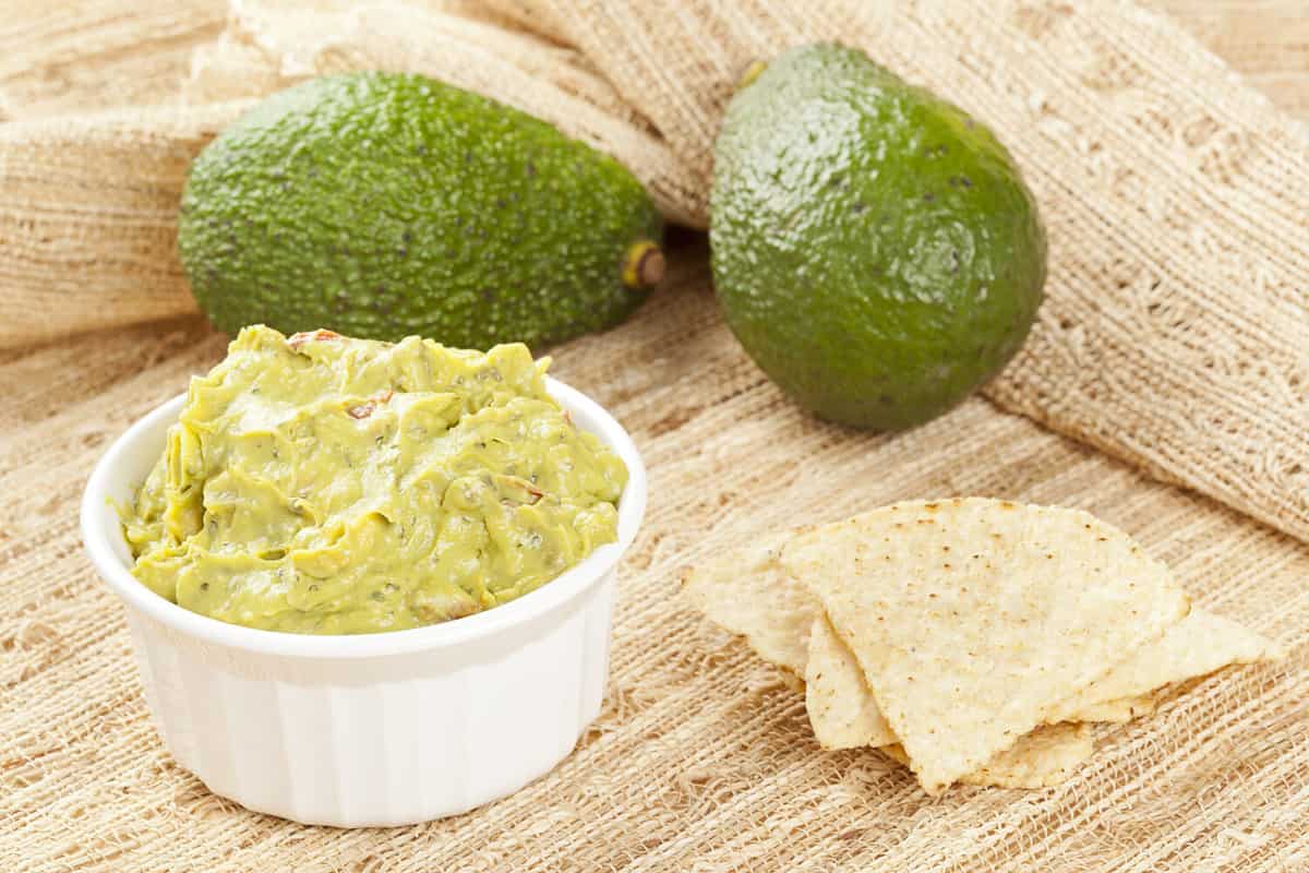 Fresh Homemade Guacmole against a back ground