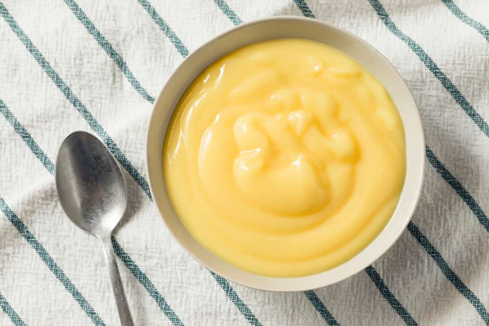 Homemade Vanilla Custard Pudding in a Bowl