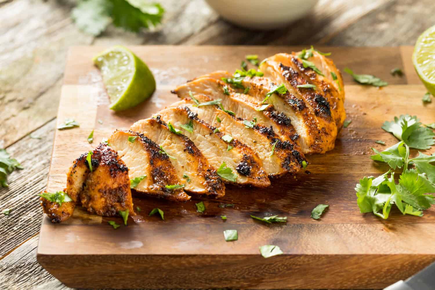 Homemade Grilled Chipotle Chicken Breast with Cilantro and LIme