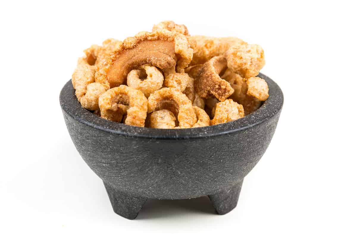 Low carb pork rind cracklins crunchy salty snack