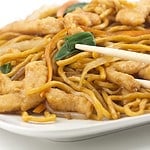 Delicious chinese food, chicken Lo Mein stir fry