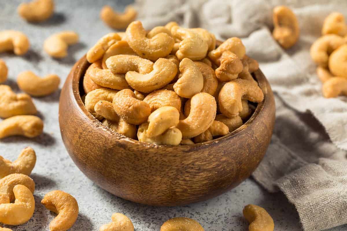 Homemade Roasted Salted Cashews in a Bowl