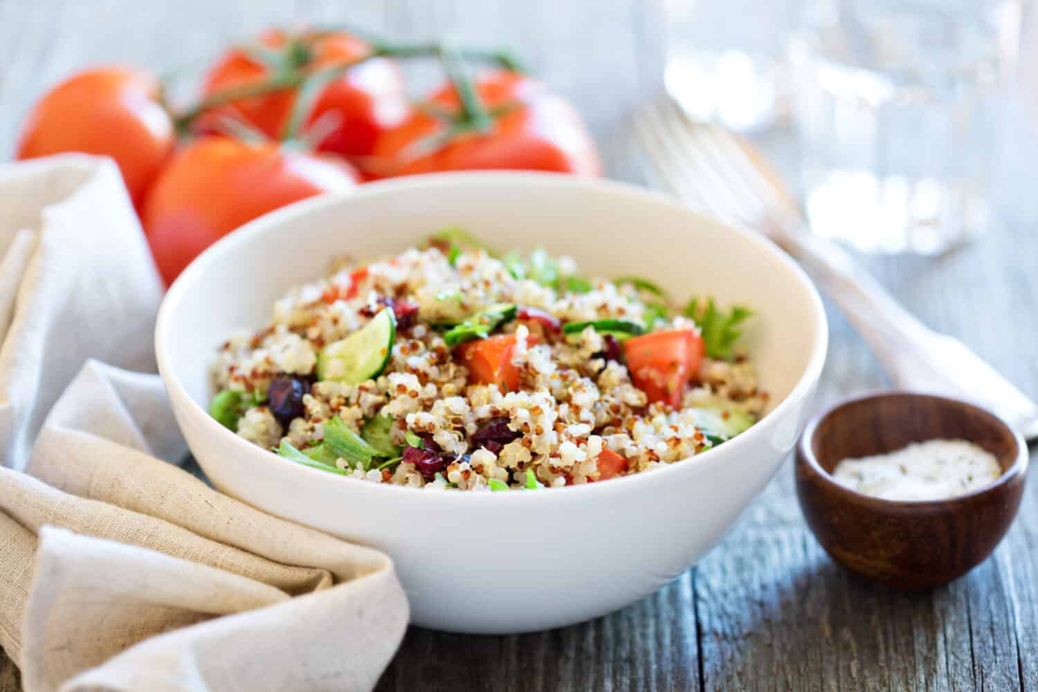 Quinoa salad; perfect for a summer lunch or light dinner.