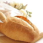 French bread, baguette in slices