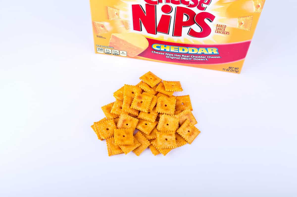 Cheese Nips crackers with box