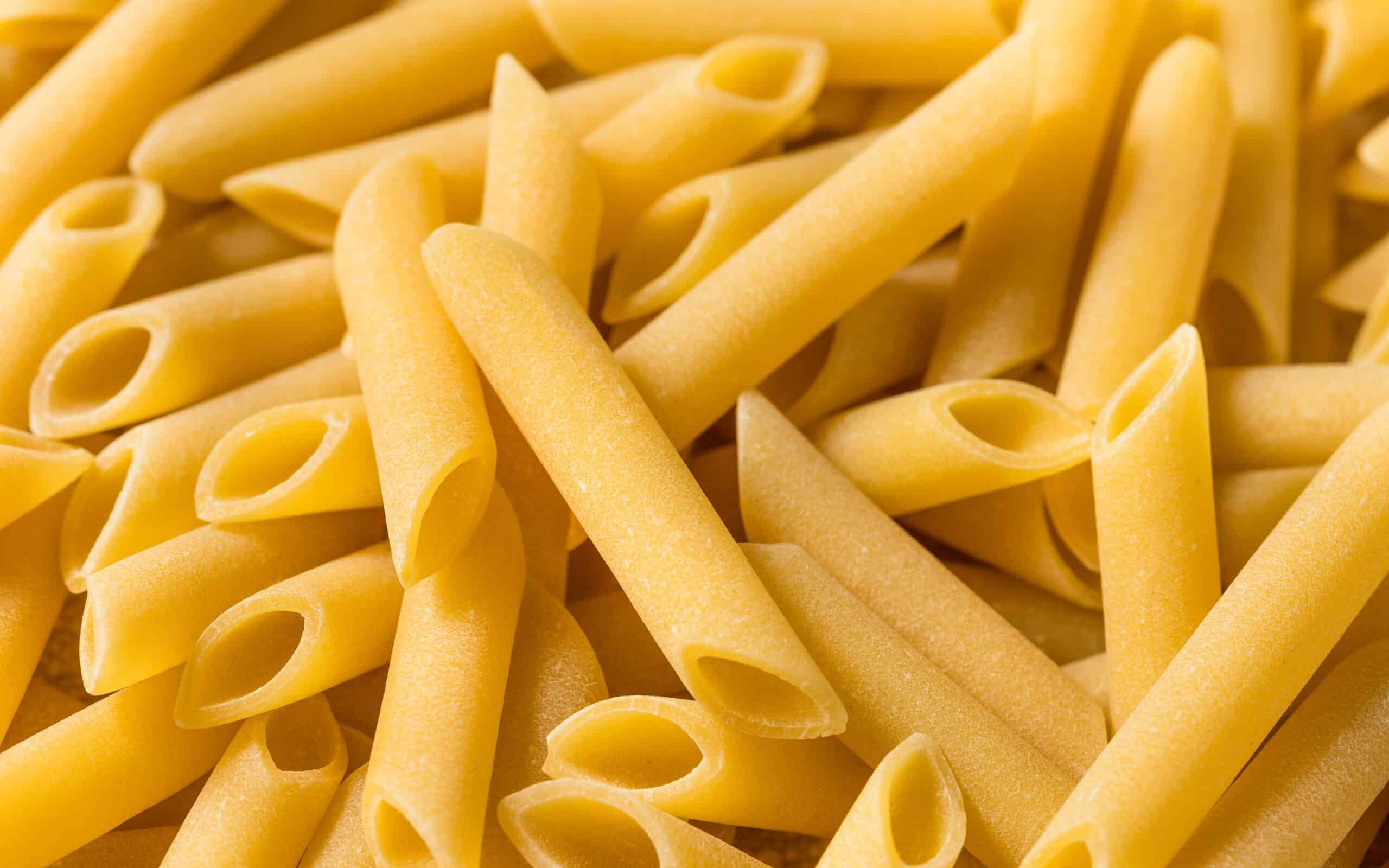 Up close of Mostaccioli Pasta