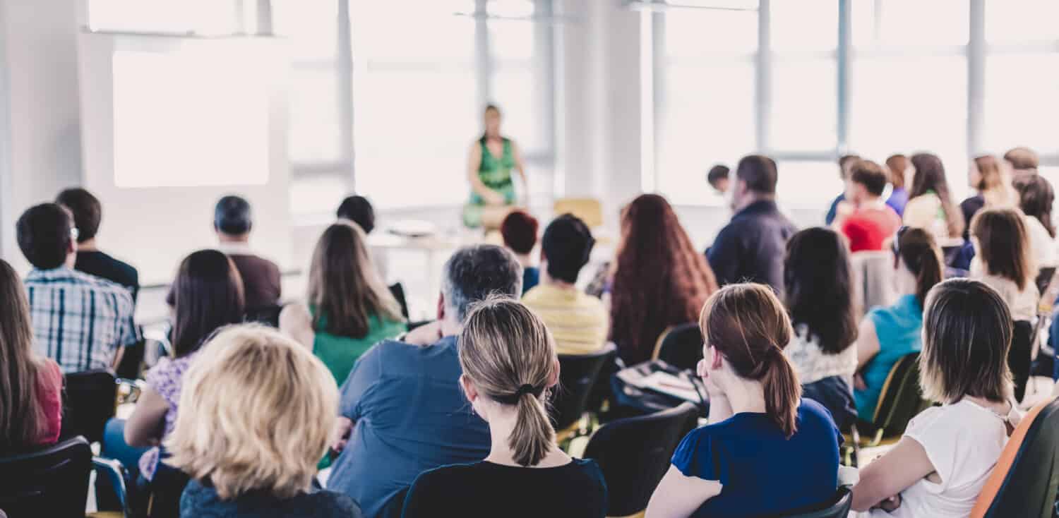 University students patiently listening to a lecture.