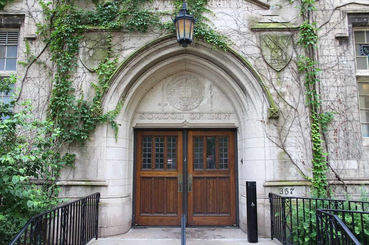 Chicago, Illinois in the United States. Entrance to Northwestern University - School of Law.