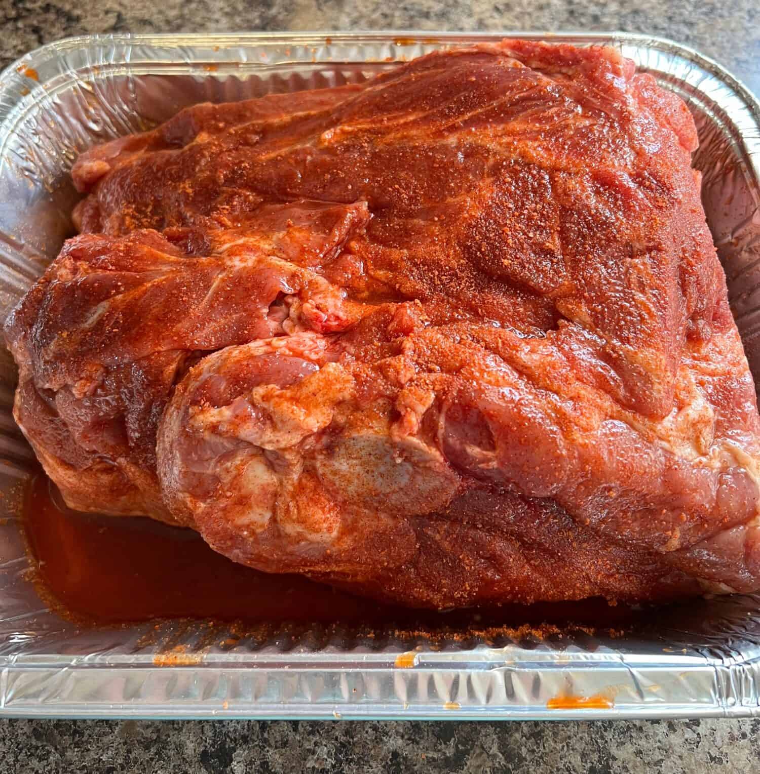 Pork Butt Rubbed and Ready for Smoker