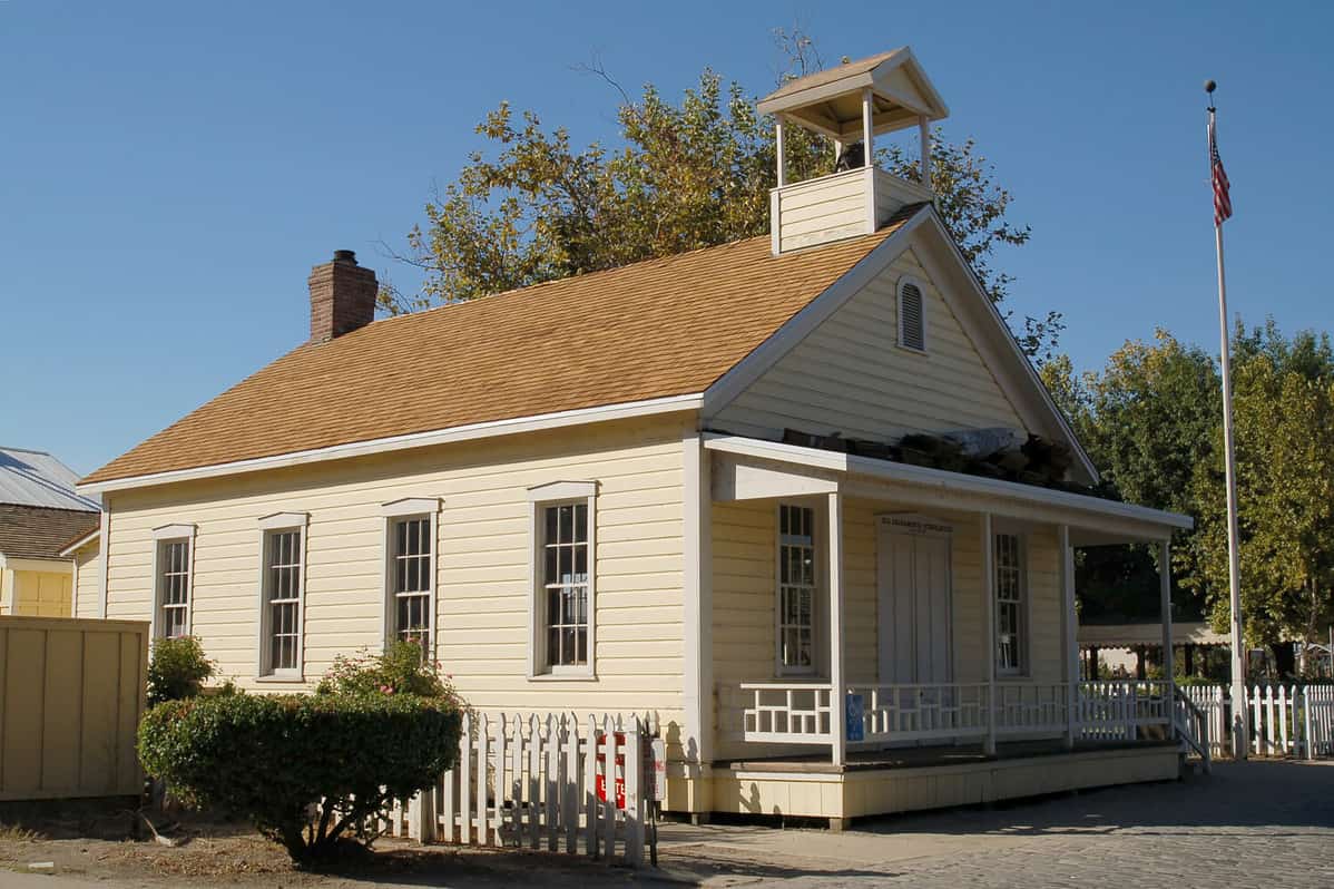 Old schoolhouse from 1800s; Old Town Sacramento; Sacramento, California
