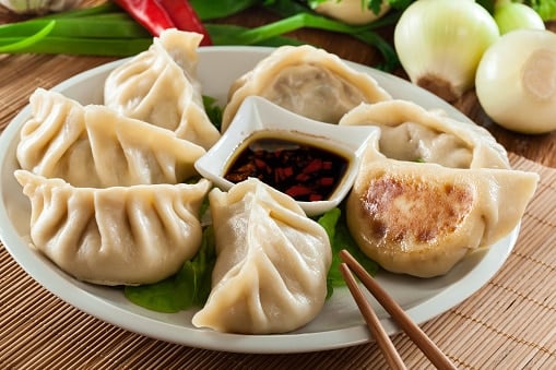 Japanese dumplings - Gyoza with pork meat and vegetables