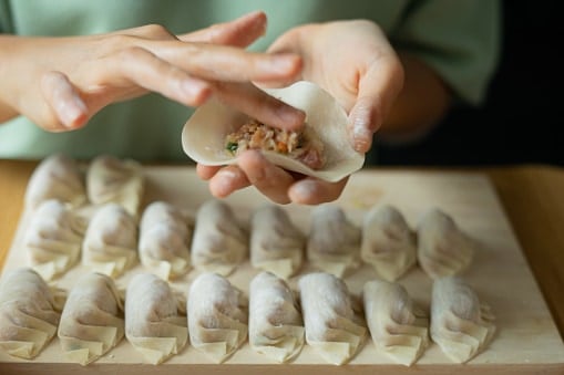Making Chinese style dumplings homemade