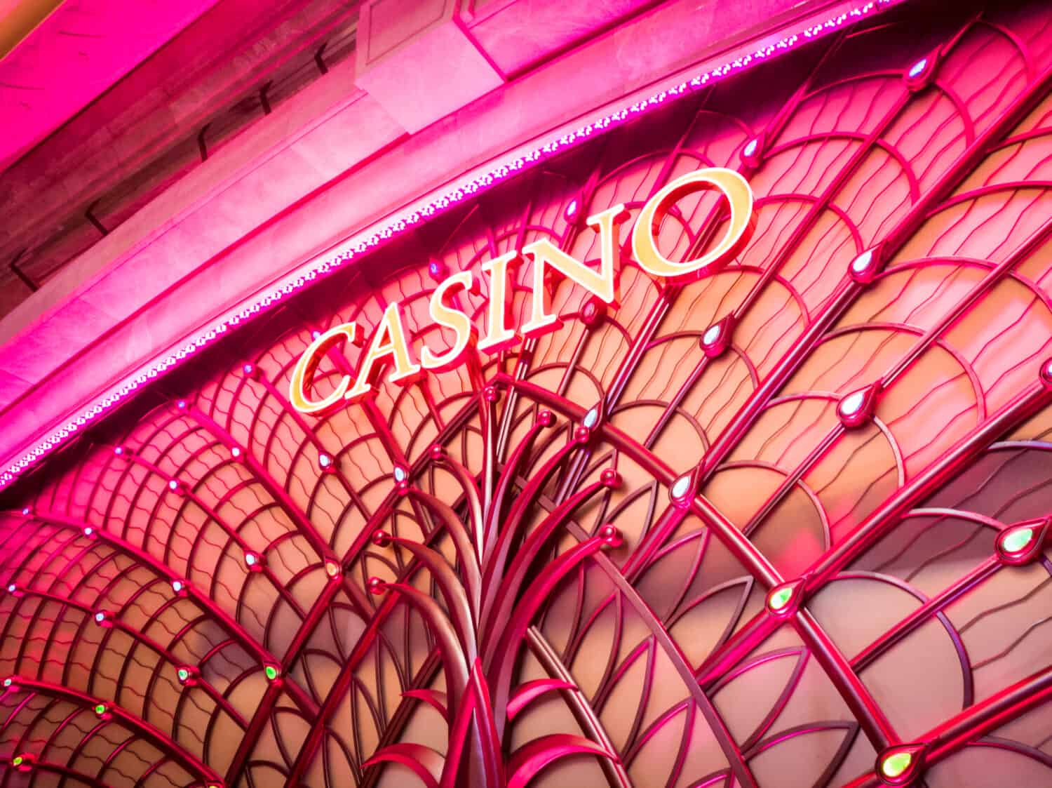 Casino decorated wall, vibrant colors photo