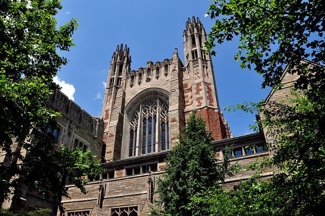 NEW HAVEN, CONNECTICUT: The beautiful English gothic style Sterling Law School at Yale University