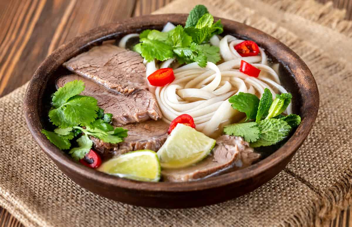 Bowl of Vietnamese soup beef pho (pho bo)