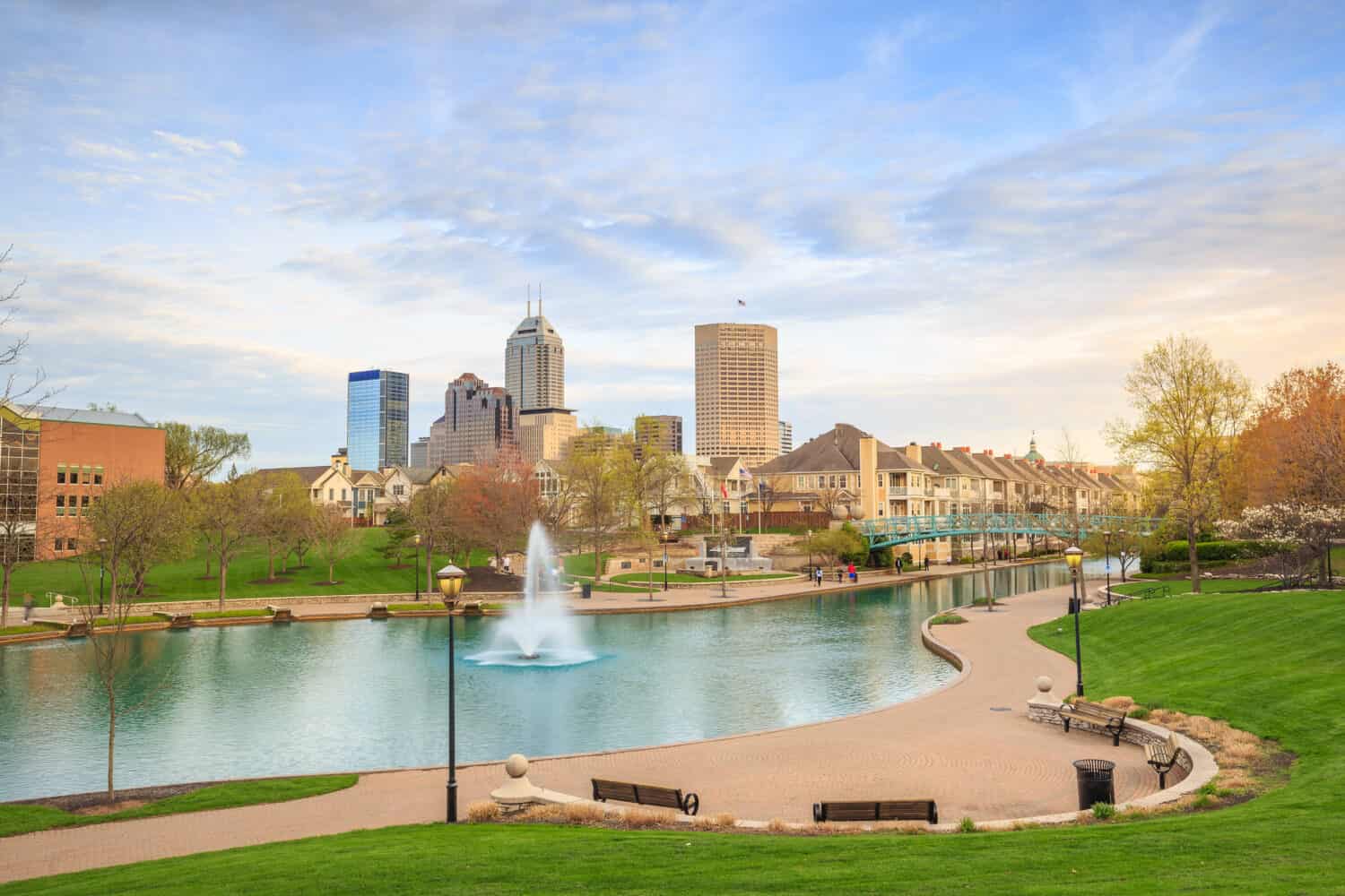 Downtown of Indianapolis by Indiana Central Canal