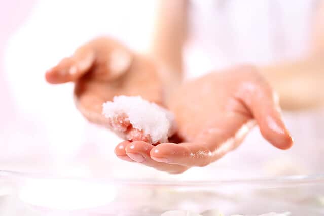 Natural skin peeling hands. Massage of female hands peeling preparation Spa & Wellness