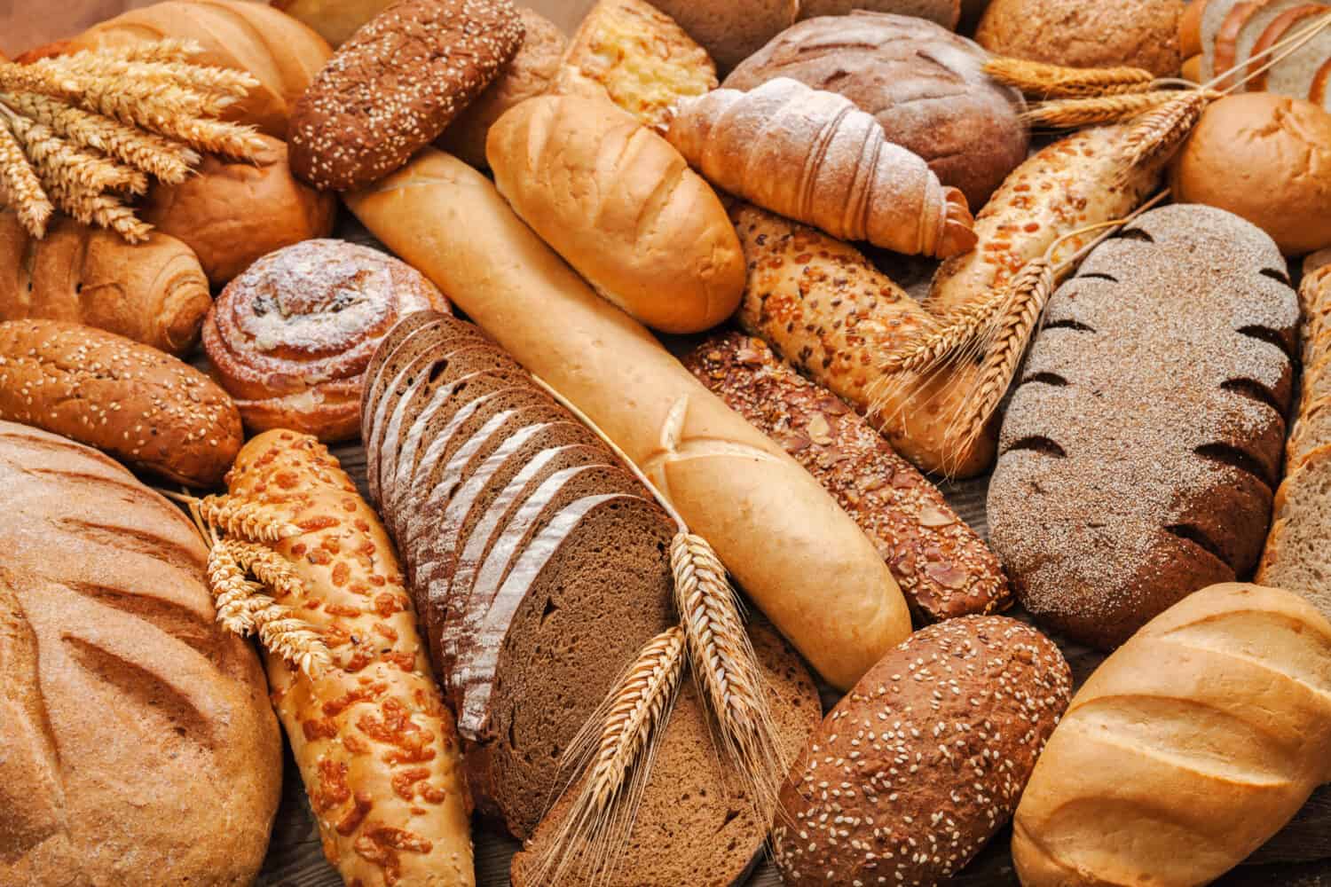 Fresh fragrant bread on the table. Food concept