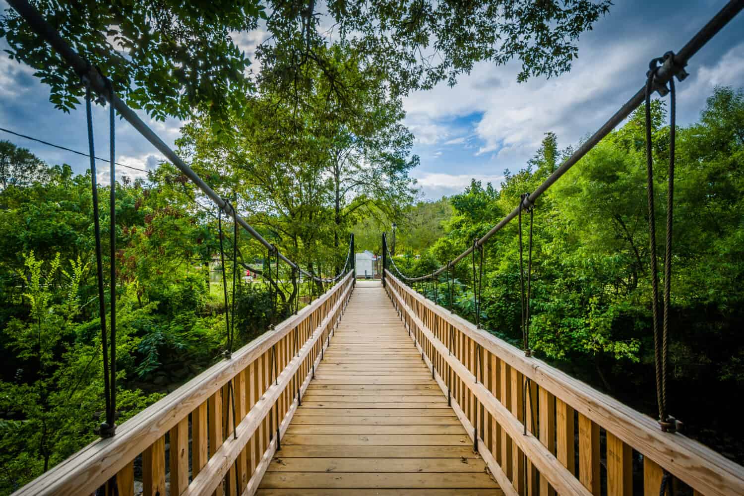 Bridge over Little Sugar Creek, at Freedom Park, in Charlotte, North Carolina.