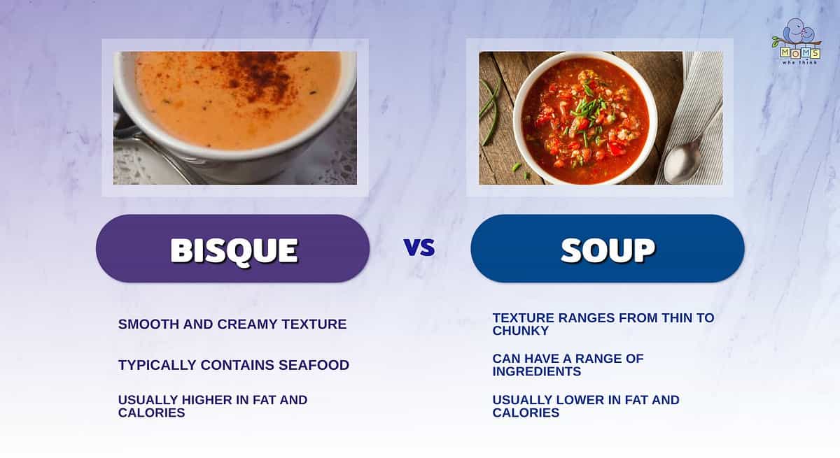 Infographic comparing bisque and soup.