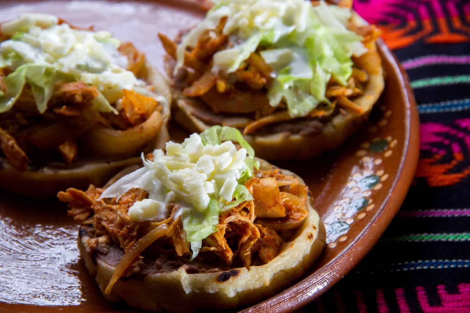 Traditional mexican food: Tinga sopes